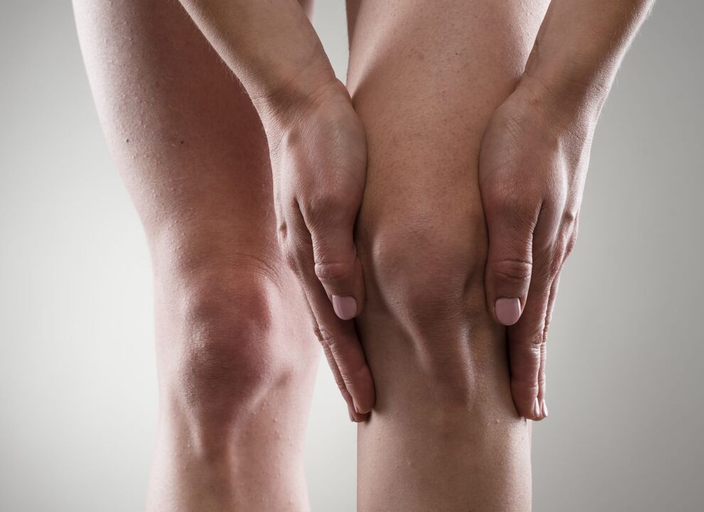 Osteoarthritis of the knee joint, which manifests itself as pain and stiffness